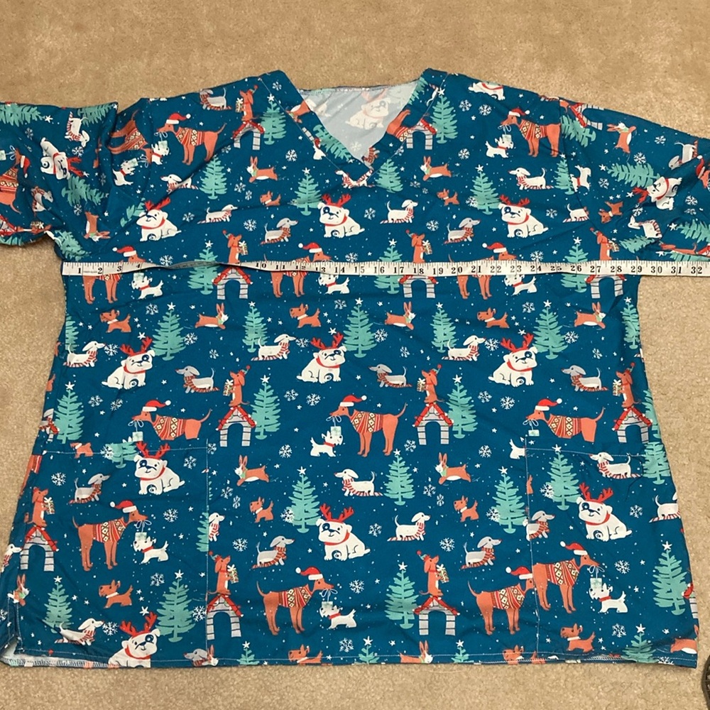 Christmas Puppies Scrubs 3X